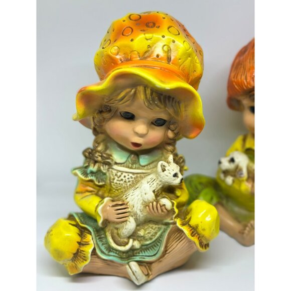 VTG 1974 Universal Statuary Co Andy & Alice | Boy Puppy & Girl Kitten Statue Set - Picture 10 of 10